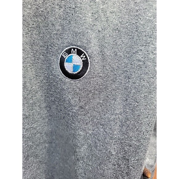 BMW Polo Shirt Mens XL Gray Golf Golfing Short Sleeve Embroidered Stretch - Picture 4 of 5